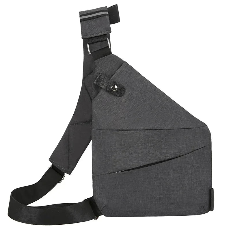 Simple Outdoor Leisure Men'S Chest Bag Cycling Anti-Theft Crossbody Bag Large Capacity Waterproof Shoulder Bag Phone Purse