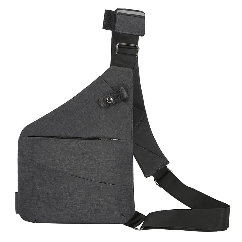 Simple Outdoor Leisure Men'S Chest Bag Cycling Anti-Theft Crossbody Bag Large Capacity Waterproof Shoulder Bag Phone Purse