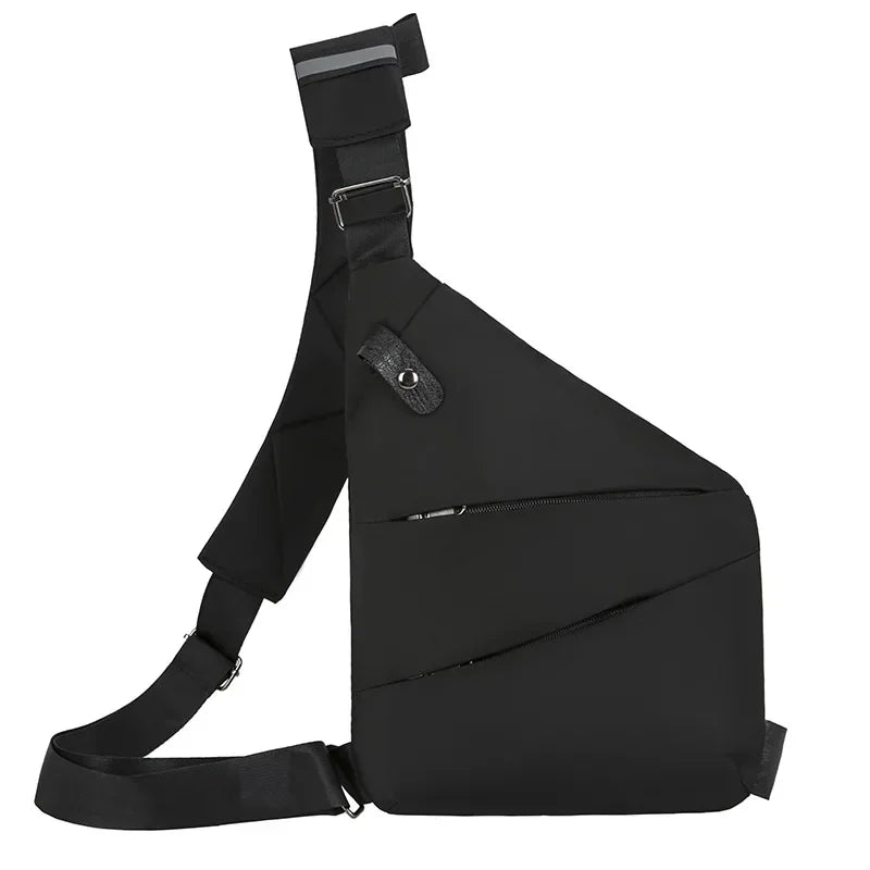 Simple Outdoor Leisure Men'S Chest Bag Cycling Anti-Theft Crossbody Bag Large Capacity Waterproof Shoulder Bag Phone Purse