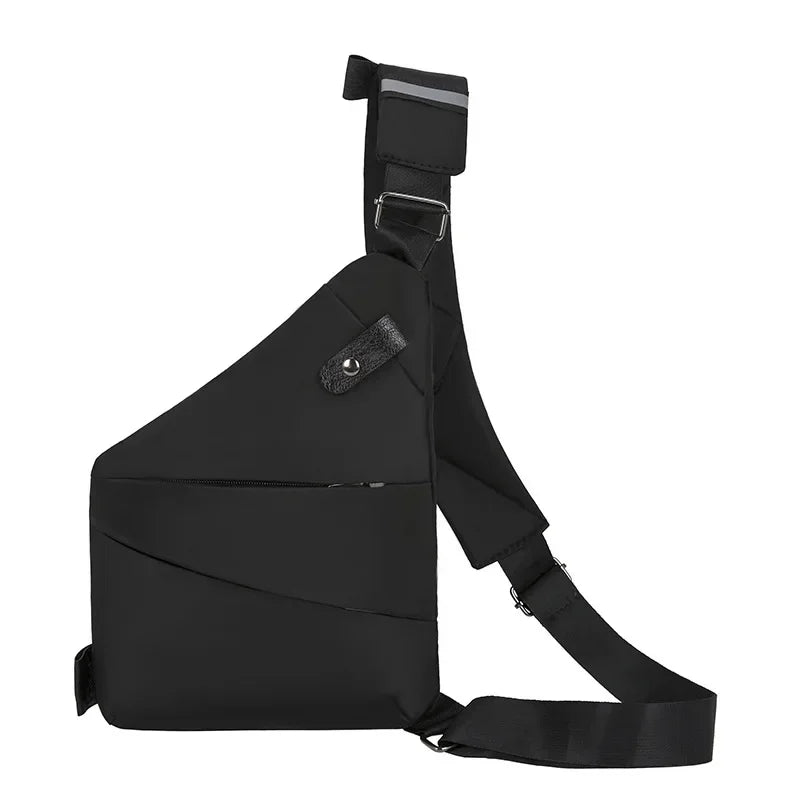 Simple Outdoor Leisure Men'S Chest Bag Cycling Anti-Theft Crossbody Bag Large Capacity Waterproof Shoulder Bag Phone Purse